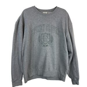 Stoney Clover Lane Homecoming Cotton Crew Neck Pullover Sweatshirt Gray Large
